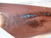 Walnut Slab Coffee Table Inlaid 3 small