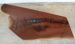 Walnut Slab Coffee Table Inlaid 4 small