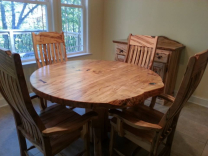 Round Ambrosia Maple Dining Table 1 small