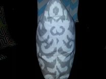 24 X 24 Square Pillow - Grey And Off-White Ikate Design 2 small