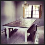 Rustic Dining Table W 2 Benches // Indoor Outdoor // Rustic Furniture // Rustic Decor 1 small