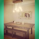 Rustic Dining Table W 2 Benches // Indoor Outdoor // Rustic Furniture // Rustic Decor 2 small