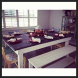 Rustic Dining Table W 2 Benches // Indoor Outdoor // Rustic Furniture // Rustic Decor 3 small