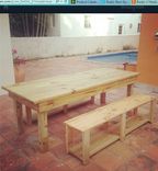 Rustic Dining Table W 2 Benches // Indoor Outdoor // Rustic Furniture // Rustic Decor 5 small