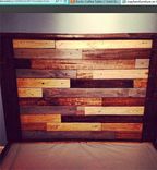 Rustic Platform Bed W/ Multicolor Plank Headboard //Rustic Furniture 2 small