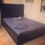 Rustic Platform Bed W/ Modern Basic Headboard 2 small