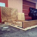 Rustic Chevron Style Headboard / Platform Bed 3 small
