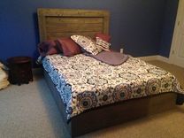 Hand Made Beach Cottage Style Platform Bed/Headboard 4 small