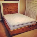 Hand Made Beach Cottage Style Platform Bed/Headboard 5 small