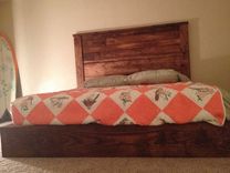 Rustic Style Platform Bed / Headboard 3 small