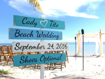 Wood Nautical Directional Signs, Shoes Optional, Personalized Wedding Sign 3 small