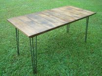 Reclaimed Wood Table With Hairpin Legs Ready To Ship 1 small