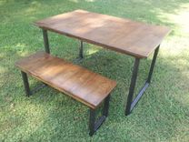 Reclaimed Wood Table With Steel Legs 1 small