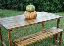 Reclaimed Wood Table And Bench 2 small