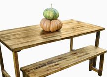 Reclaimed Wood Table And Bench 1 small