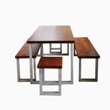 Wide Plank Hardwood Industrial Dining Set 1 small