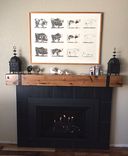 Knotty Alder Beam Mantel With Thick Hand Hammered Straps 6 small
