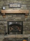 Fireplace Beam Mantel Rustic Distressed Antique Bolts Salvaged Timber Post Style 1 small