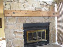 Fireplace Beam Mantel Rustic Distressed Antique Bolts Salvaged Timber Post Style 4 small