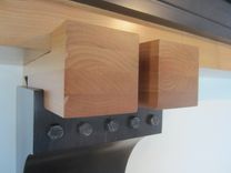 Fireplace Mantel Craftsman Era Two Toned Finish With Exposed Steel Bolts 5 small