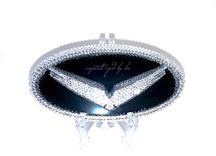 Hyundai Veloster Crystallized Car Rear Emblem Bling Genuine European Crystals Bedazzled 2 small