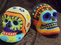 Beaded Skull - Flower Head 3 small