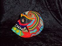 Beaded Skull - Circus Swirls 1 small