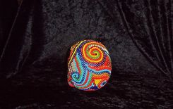 Beaded Skull - Circus Swirls 2 small