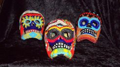 Beaded Skull - Circus Swirls 4 small