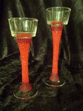Beaded Candle Holders - Ruby Red 1 small