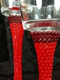 Beaded Candle Holders - Ruby Red 3 small