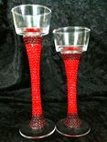 Beaded Candle Holders - Ruby Red 5 small