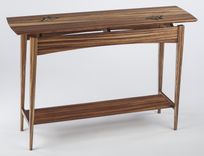 Unique Zebrawood Floating Top Table With Butterfly Marquetry 1 small