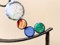 Surf - An Abstract Sculpture In Steel, Glass And Marble 5 small