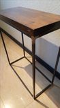 Simplistic Modern Metal Base End Table With Walnut Top 2 small