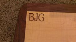 Monogrammed Walnut / Maple Laser Engraved Cutting Board 1 small