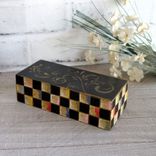 Mosaic Art Checked Riser Hand Painted Black Checks Colored Tile Riser 3 small