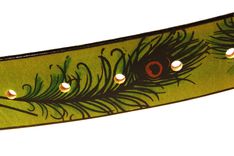 Peacock Feather Leather Belt 5 small