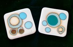 Fused Glass Coasters (2) - Seeds Of Conversation 1 small