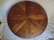 8' Diameter Round Walnut Dining Table 1 small