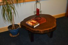 Round Live Edge Walnut And Epoxy Coffee Table 3 small