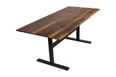 Handmade Walnut And Steel Trestle Dining Table (Salvaged From F5 Tornado) 2 small