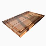Edge Grain Cutting Board With Juice Groove & Exotic Woods: Walnut, Exotic Red Palm & Padauak 1 small