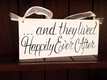 And They Lived Happily Ever After Rustic Wedding Sign, Flower Girl Sign 2 small