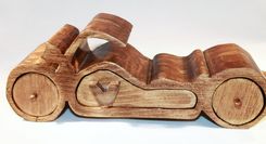 3 Drawer Motorcycle Shaped Pine Bandsaw Box - B2004 3 small