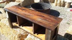 Barnwood Bench With Expandable Storage And Removable Slats 3 small