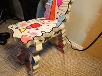 Art Chair By Artist Shawn Tyler, Homage To Jean Dubuffet Functional Art Object 2 small