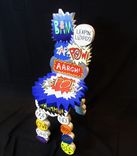 Batman Comic Book Fight Noise Art Chair By Artist Shawn Tyler Batonomatopoeia 1 small