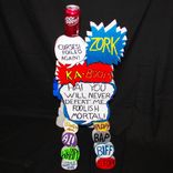 Batman Comic Book Fight Noise Art Chair By Artist Shawn Tyler Batonomatopoeia 2 small