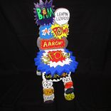 Batman Comic Book Fight Noise Art Chair By Artist Shawn Tyler Batonomatopoeia 6 small